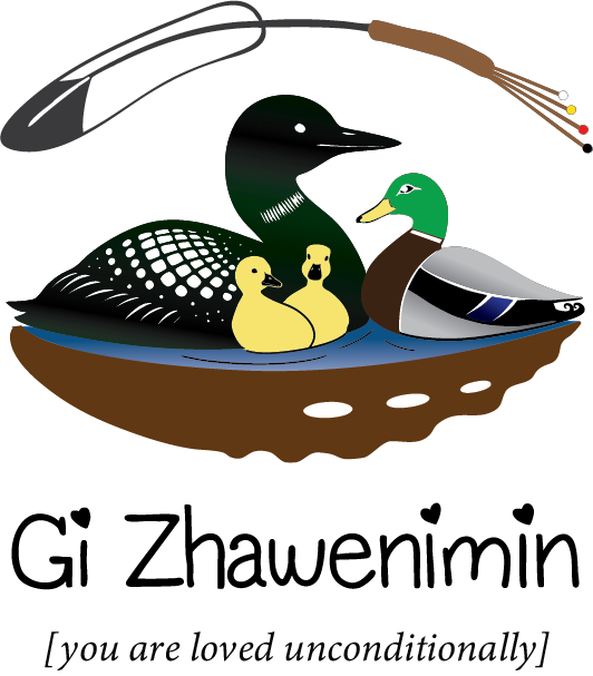 GiZhawenimin vectorArt vertical in colour with slogan